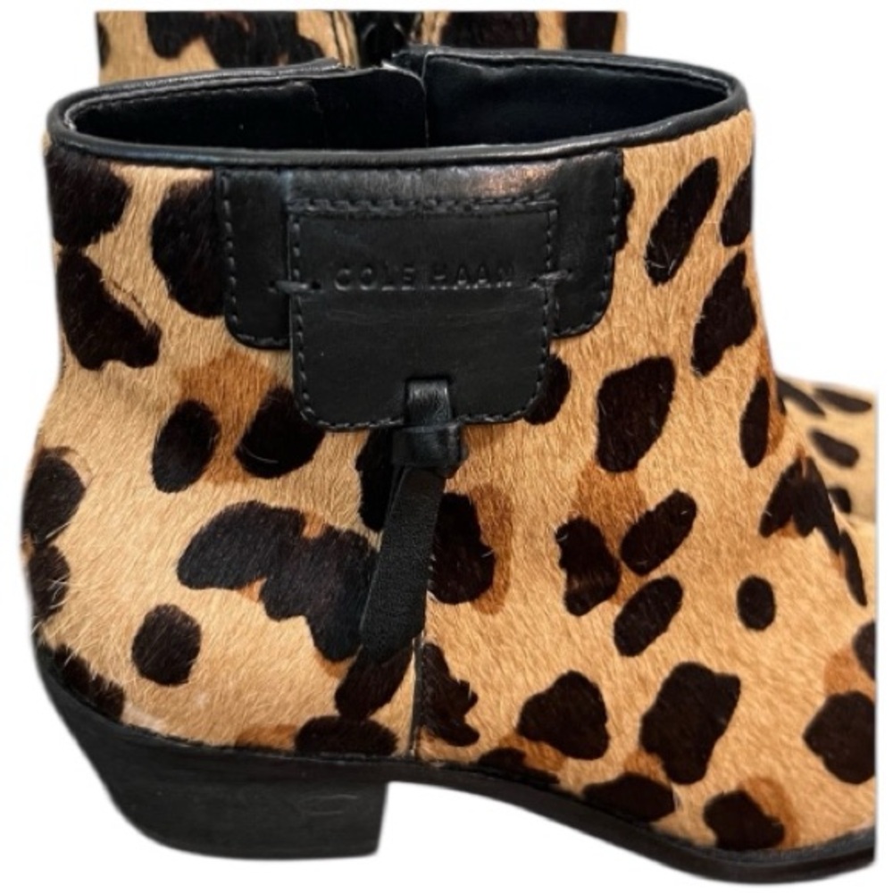 Cole Haan Joanna Leopard Animal Print Calf Hair Boot Size 5 - Picture 5 of 12